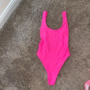 hot pink one piece swimsuit